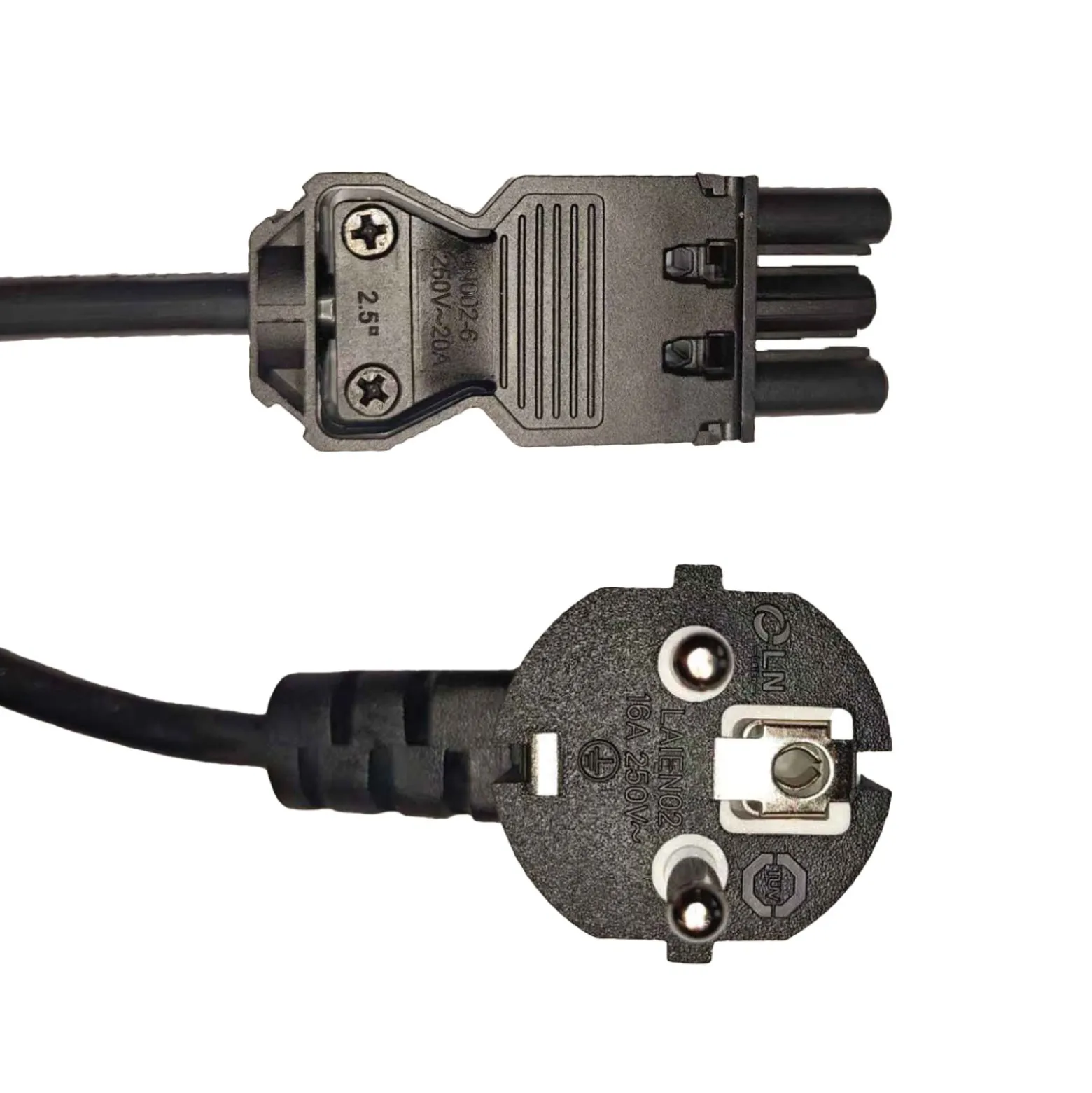 Noxion GST-Kompatibel Strömkabel - Kvinnlig + Schuko Europlug - Svart 5m - 3 pole 0.75mm2