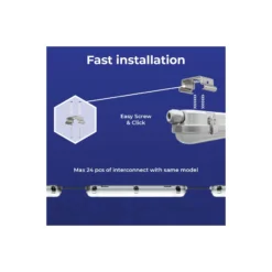 Noxion LED Allmänbruksarmatur Vattentät Poseidon V3.0 35-65W 4550-9100lm - 830-865 CCT | 150cm - Kabelgenomföring (5x2.5mm2) - 3 Timmar Nödbelysning