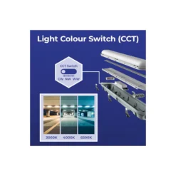 Noxion LED Allmänbruksarmatur Vattentät Poseidon V3.0 35-65W 4550-9100lm - 830-865 CCT | 150cm - Kabelgenomföring (5x2.5mm2) - 3 Timmar Nödbelysning