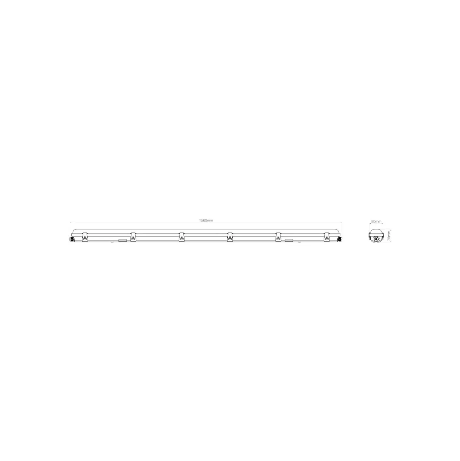 Noxion LED Allmänbruksarmatur Vattentät Poseidon V3.0 35-65W 4550-9100lm - 830-865 CCT | 150cm - Kabelgenomföring (5x2.5mm2)