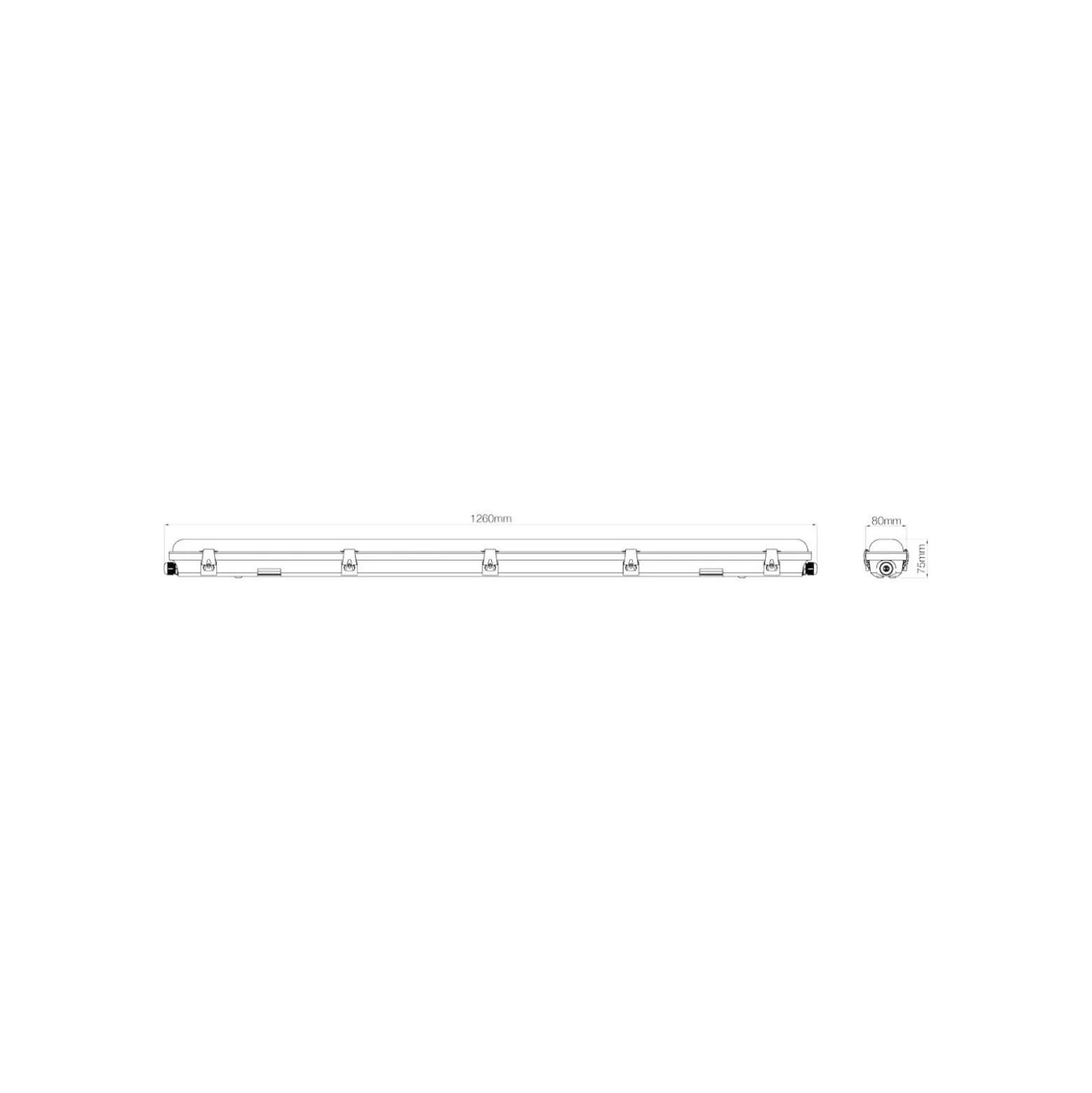 Noxion LED Allmänbruksarmatur Vattentät Poseidon V3.0 18-30W 2340-4200lm - 830-865 CCT | 120cm - Kabelgenomföring (5x2.5mm2)