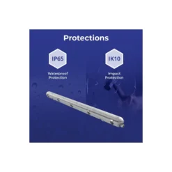 Noxion LED Allmänbruksarmatur Vattentät Poseidon V3.0 30W 3900/4200lm - 830-865 CCT | 120cm - Kabelgenomföring (5x2.5mm2) - Rörelse- Och Ljussensor