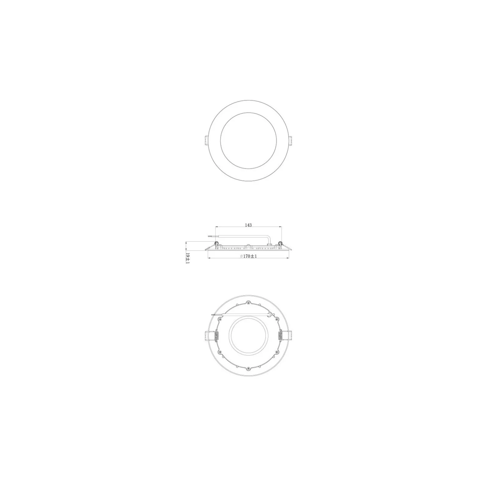 Noxion LEDDownlight SlimV2.0TRIAC Dimbar 12W 1200lm 830 Varm Vit | 170mm - Utskärning 150mm - IP44