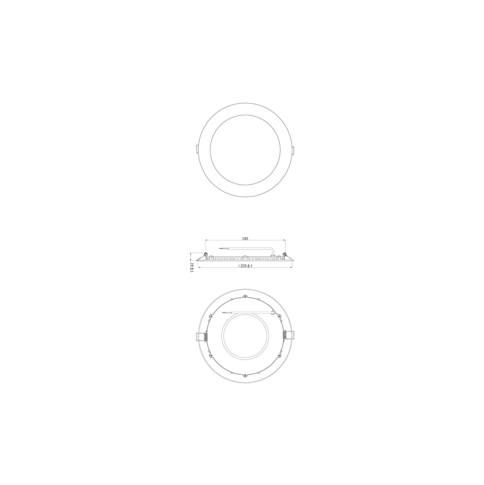 Noxion LEDDownlight SlimV2.0TRIAC Dimbar 20W 2000lm 830 Varm Vit | 225mm - Utskärning 200mm - IP44
