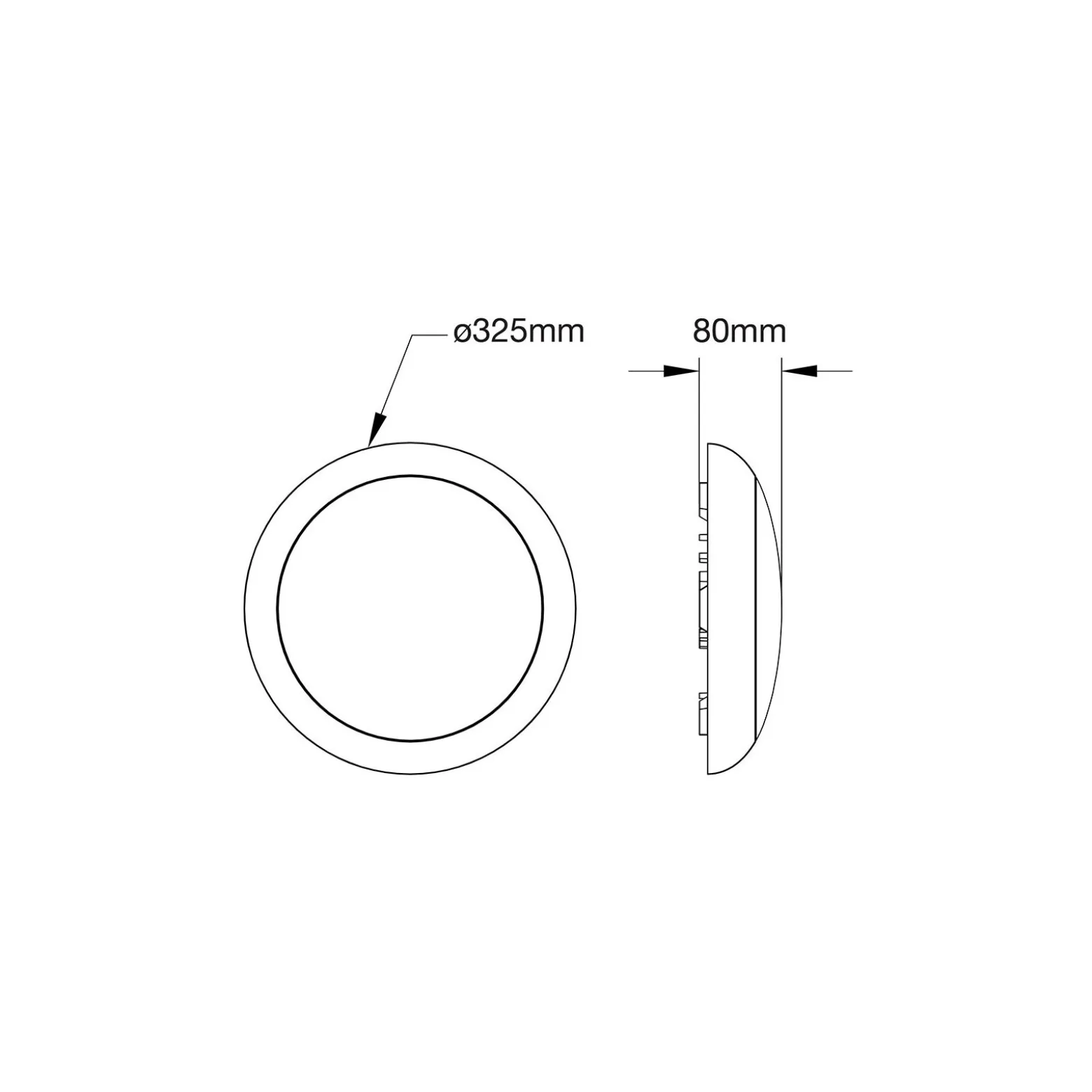 Noxion LED Plafond Pro V2 12/16/20W 2400lm - 830-840-865 CCT | 325mm - IP65 - 3 Timmar Nödbelysning + Ögonlock Ring Svart