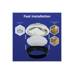 Noxion LED Plafond Pro V2 12/16/20W 2400lm - 830-840-865 CCT | 325mm - IP65 - 3 Timmar Nödbelysning + Ring Svart