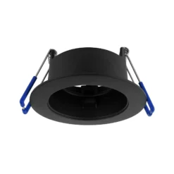 Noxion LED Spot Ares Djup ring Svart - med Inre Ring Silver | Utskärning 68mm - incl. GU10 Fitting