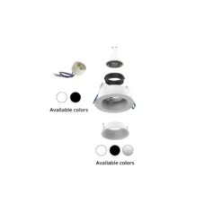 Noxion LED Spot Ares Djup ring Svart - med Inre Ring Silver | Utskärning 68mm - incl. GU10 Fitting