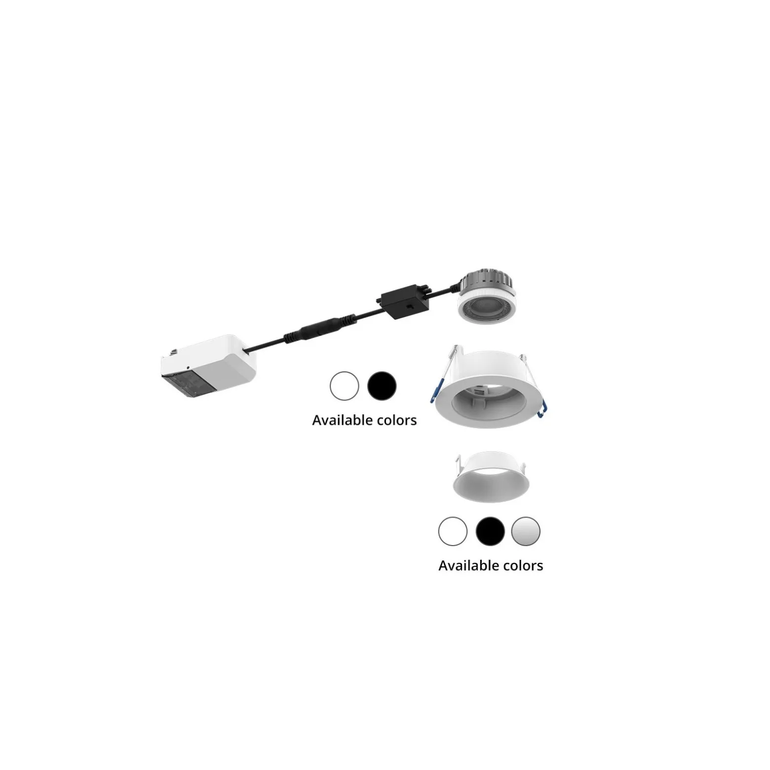 Noxion LED Spot Ares Djup Svart 6W 540lm 927-940 3CCT - med Inre Ring Vit | Utskärning 68mm