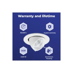 Noxion LED Spot Forza V2 Aluminium Vit 32W 3700lm 36D - 930-940-957 CCT | 160mm - Utskärning 145mm - Bästa Färgåtergivning