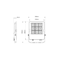 Noxion LED Strålkastare Beam V2.0 40-100W 5300-14000lm 90D - 830-840-865 CCT | IP66 - Asymmetrisk Type II