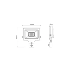 Noxion LED Strålkastare Beamy G3.1 Svart 30W 3300lm 110D - 840 Kallvit | IP44 - Rörelse- och Ljussensor - Symmetrisk