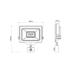 Noxion LED Strålkastare Beamy G3.1 Svart 10W 1100lm 100D - 830 Varm Vit | IP44 - Rörelse- och Ljussensor - Symmetrisk
