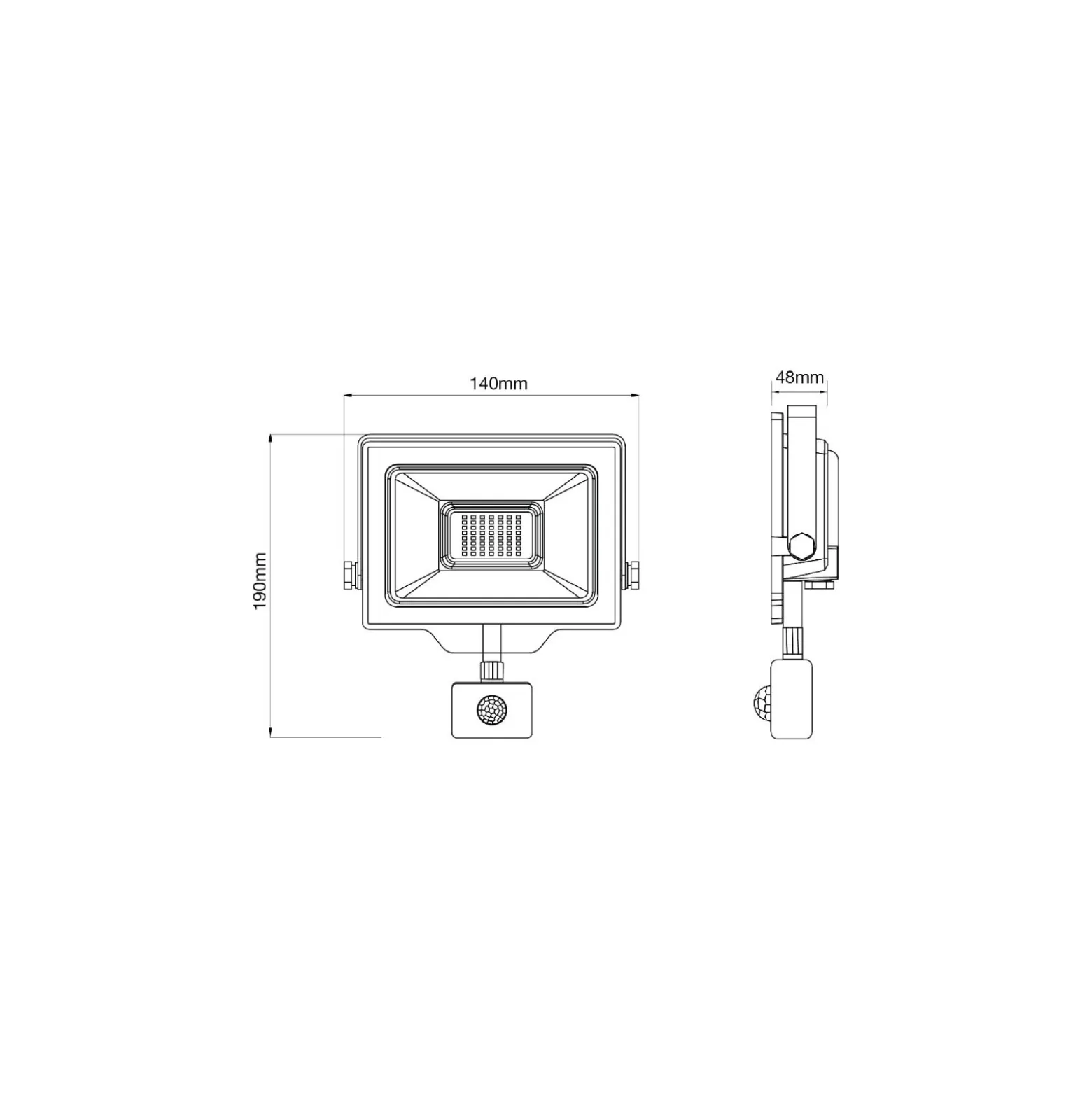 Noxion LED Strålkastare Beamy G3.1 Svart 30W 3300lm 110D - 830 Varm Vit | IP44 - Rörelse- och Ljussensor - Symmetrisk