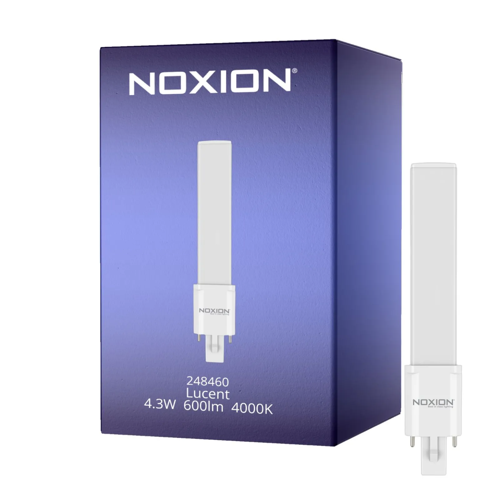 Noxion Lucent PL-S LED 4.3W - 840 Kallvit | 2-Stift - Ersättare 9W