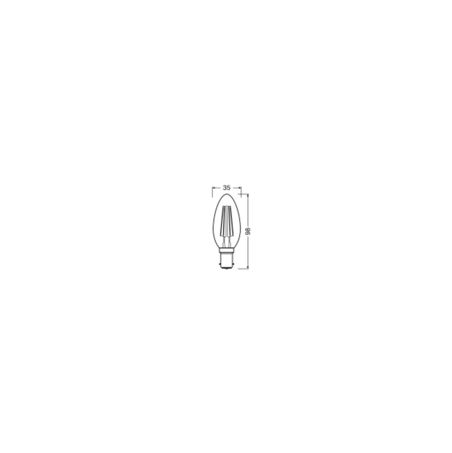 Osram Classic LED B15d Kronljus Filament Klar 4W 470lm - 827 Extra Varm Vit | Ersättare 40W