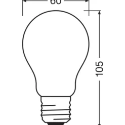 Osram Classic LED E27 Päron Filament Matt 2.2W 250lm - 827 Extra Varm Vit | Dimbar - Ersättare 25W