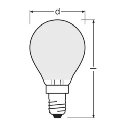 Osram LED Classic LED E14 Päron Filament Matt 2.2W 470lm - 827 Extra Varm Vit | Ersättare 40W
