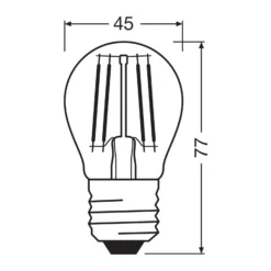 Osram LED Classic LED E27 Päron Filament Klar 1.2W 255lm - 840 Kallvit | Ersättare 25W
