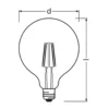 Osram LED Superstar E27 Globe G125 Filament Klar 11W 1521lm - 927 Extra Varm Vit | Bästa Färgåtergivning - Ersättare 100W