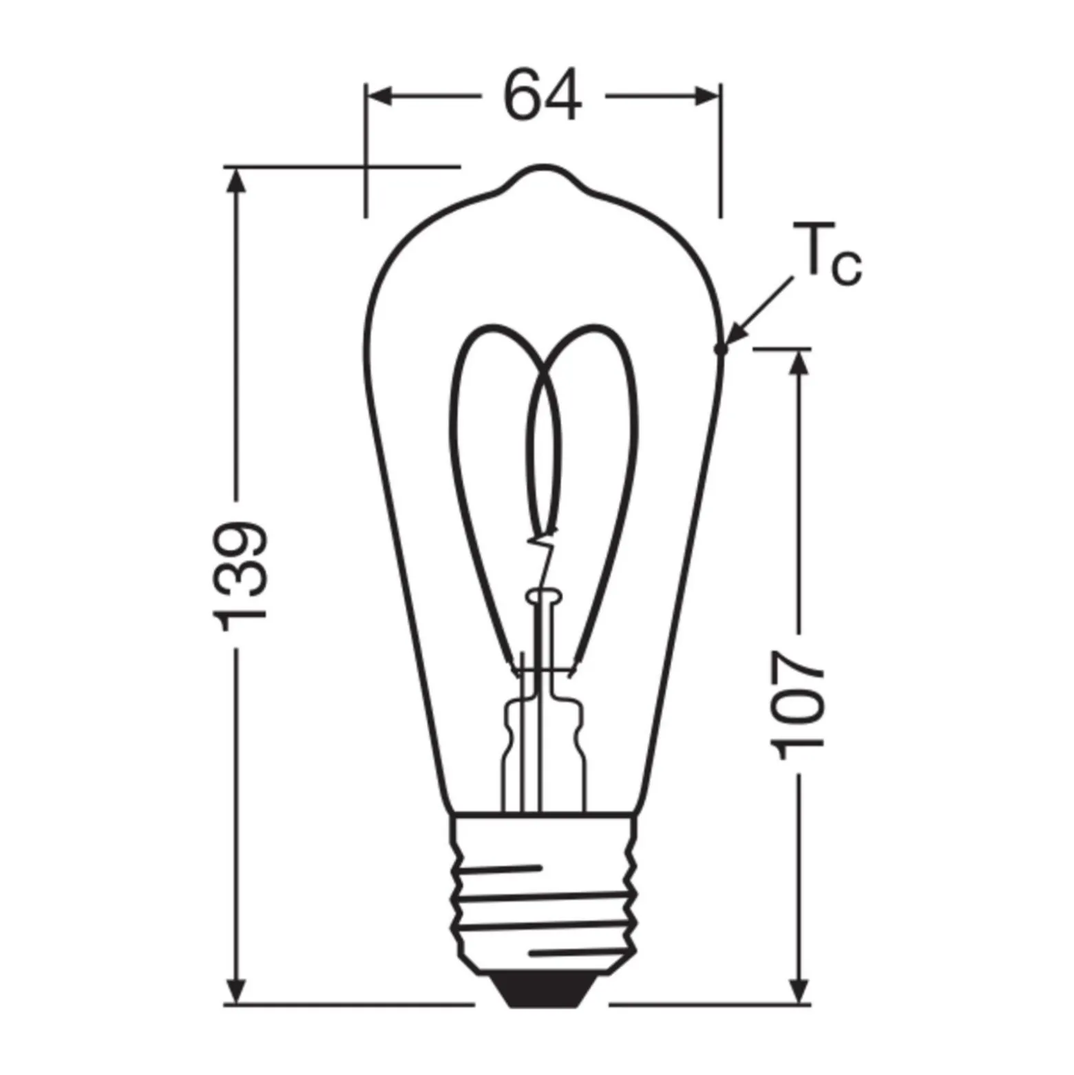 Osram Vintage 1906 LED E27 Edison Filament Guld 4.9W 470lm - 922 Extra Varm Vit | Bästa Färgåtergivning - Dimbar - Ersättare 40W
