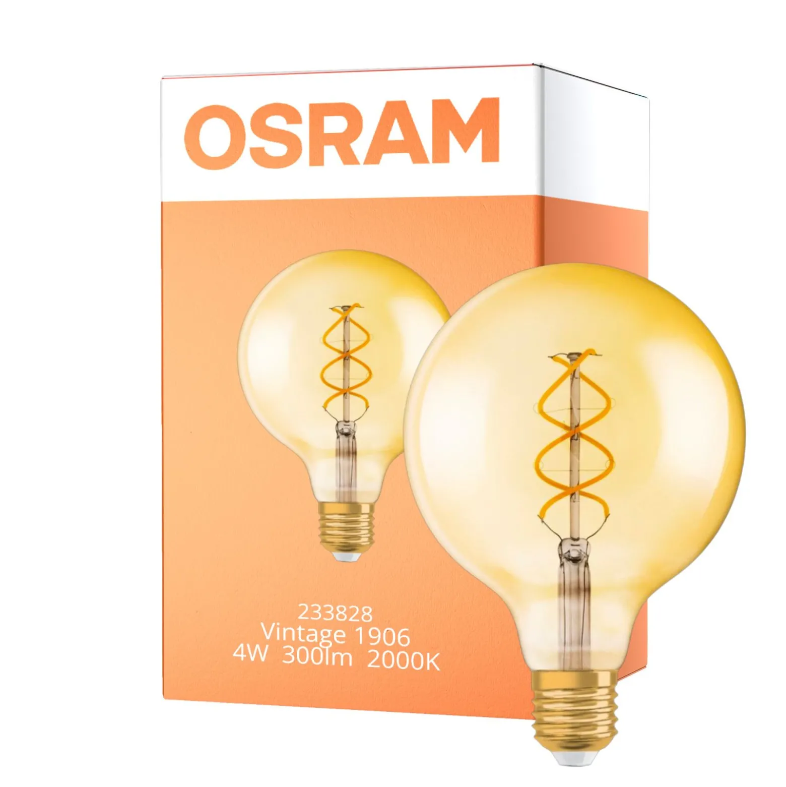 Osram Vintage 1906 LED E27 Globe Filament Guld 125mm 5W 250lm - 820 Extra Varm Vit | Ersättare 25W