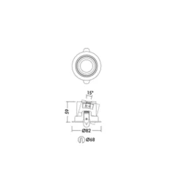 THORNeco LED Spot LILY Svart 9W 900lm 60D - 930 Varm Vit | 82mm - Utskärning 68mm - IP44 - Bästa färgåtergivning - Dimbar